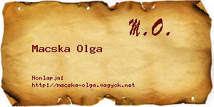 Macska Olga névjegykártya
