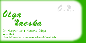 olga macska business card